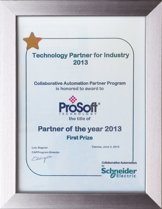 ProSoft Technology wins “Partner of the Year” award at Schneider Electric – by Lauren Robeson